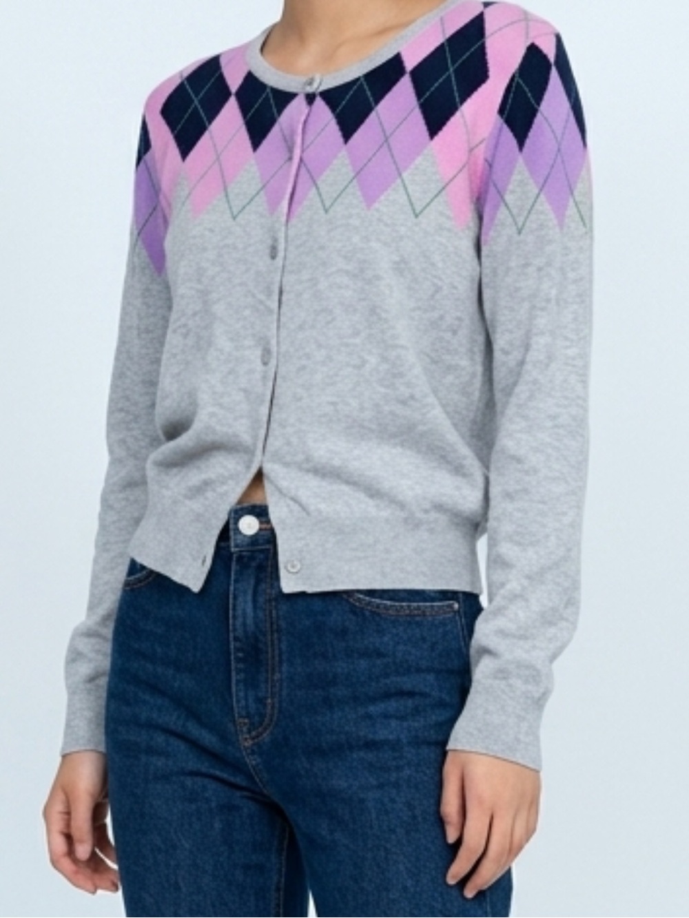 3️⃣for 1️⃣ Cotton cardigan sweater argyle print  New in package